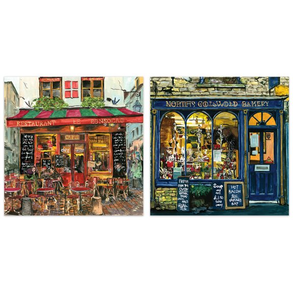 Empire Art Direct "Spot I & IV" Glass Wall Art Printed on Frameless Free Floating Tempered Glass Panel - Multi-Color