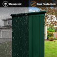 thumbnail image 2 of 5x4 FT Outdoor Storage Shed, Metal Tool Sheds Heavy Duty Storage House with Lockable Doors & Air Vent for Backyard Patio Lawn to Store Bikes, Tools, Lawnmowers, Green&White, 2 of 4