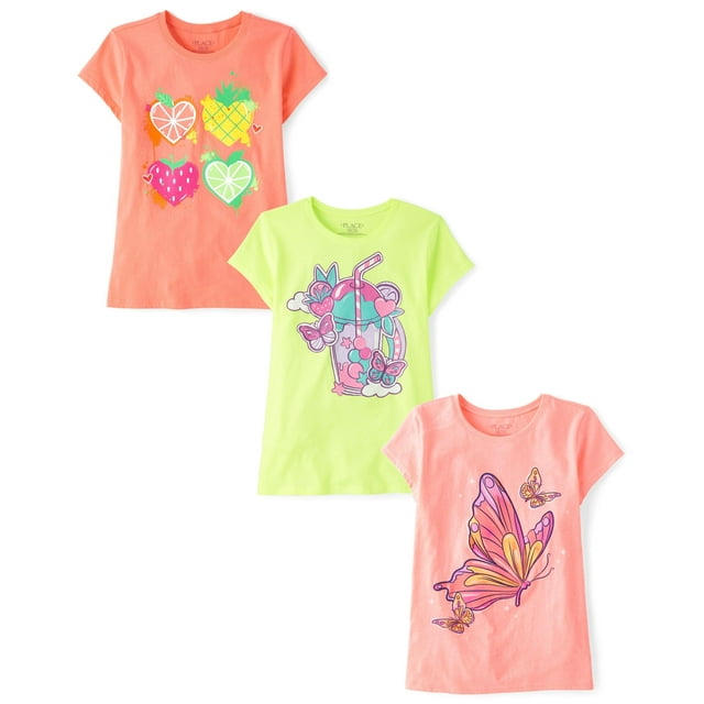 Camiseta The Children's Place Girls Everyday, paquete de 3, talla M