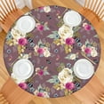thumbnail image 2 of Round Fitted Tablecloth with Elastic Edges Fits 36"-44" Round Tables Pioneer Colorful Floral Waterproof Table Cover Washable Indoor and Outdoor for Party Kitchen Dinner Banquet Patio Picnic, 2 of 7
