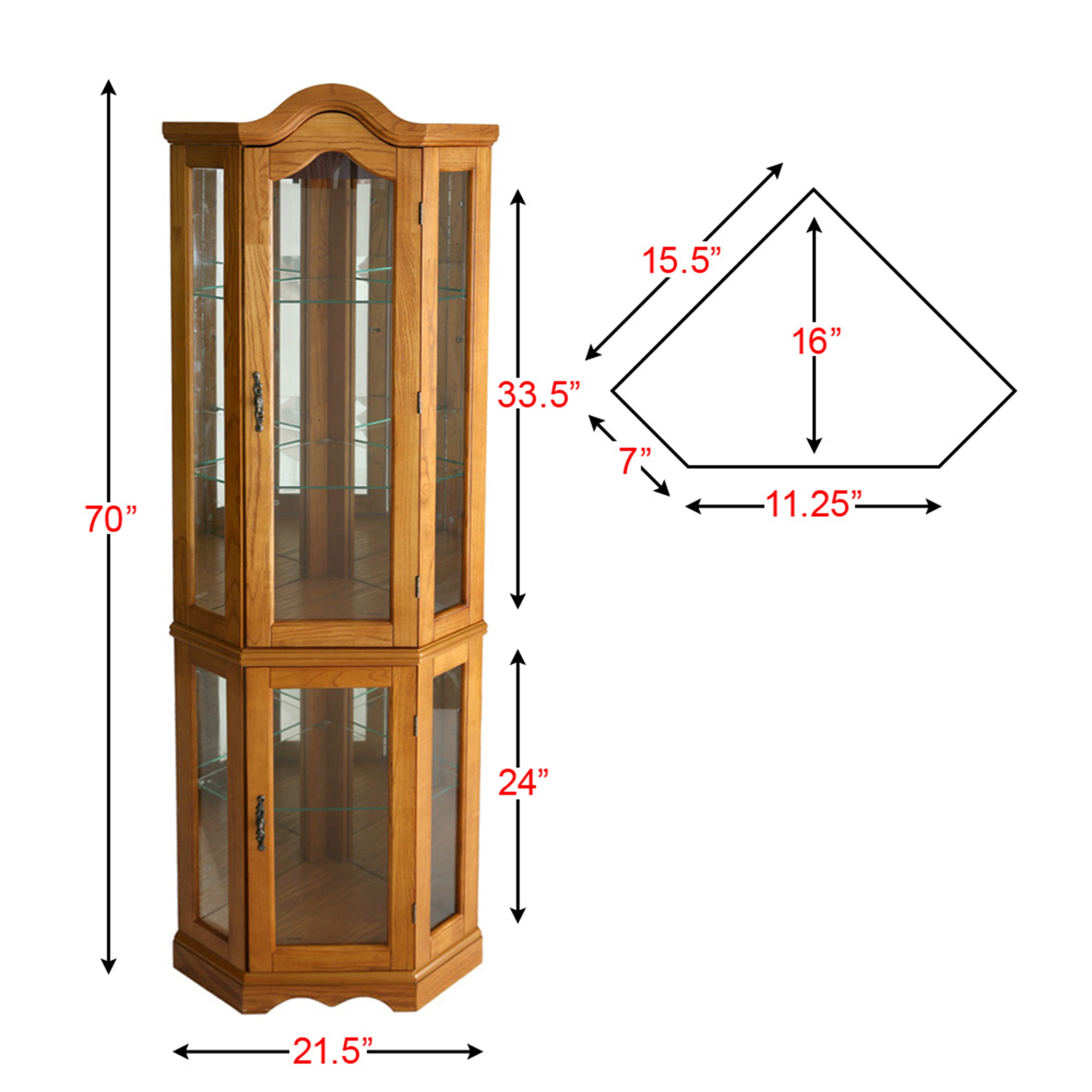 Southern enterprises corner 2024 lighted curio cabinet