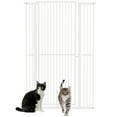 thumbnail image 2 of PawHut 59" Extra Tall Pet Gate for Cats, 30"-41" Dog Gate with Cat Door, 1.4" Narrow Gap, 2.8" and 5.5" Extension, for Doorway, Hallway, Stairway, 2 of 9