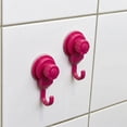 thumbnail image 2 of Strong Hold Vacuum Suction Cup Hooks Shower-Kitchen Walls Organizer Loofah Set of 2 Pink, 2 of 7