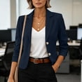 thumbnail image 6 of IUYRTFE Women Double Button Lapel Blazer Long Sleeve Slim Fit Casual Business Suit Jacket, 6 of 9