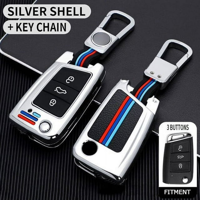 Car Key Fob Cover Case Protector Zinc Alloy Remote Car Key Fob Shell Case Cover Holder For VW Jetta Golf 7 Polo
