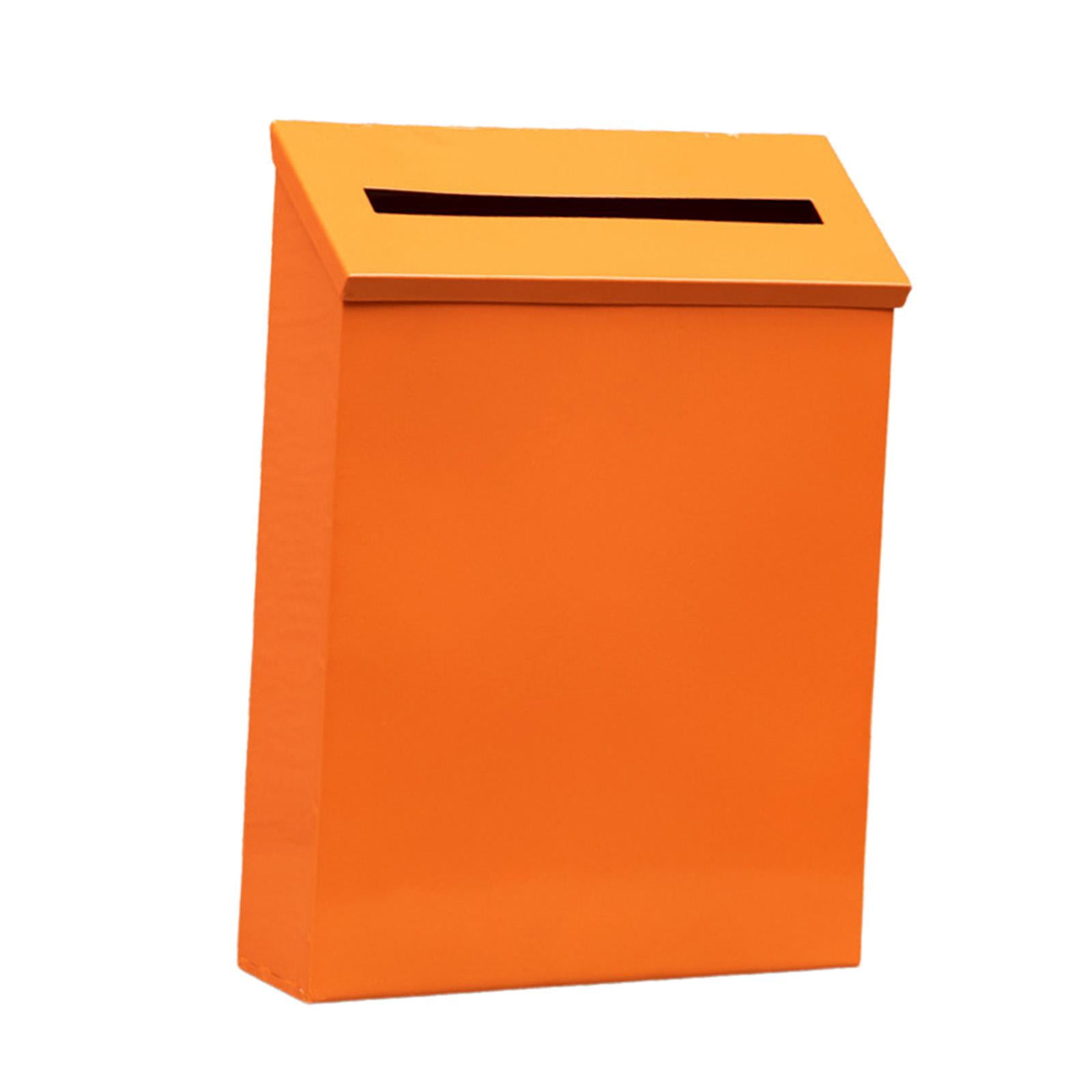 Wall Mount Mailbox Metal Postbox Newspaper Holder Box for Outside Front Door Orange
