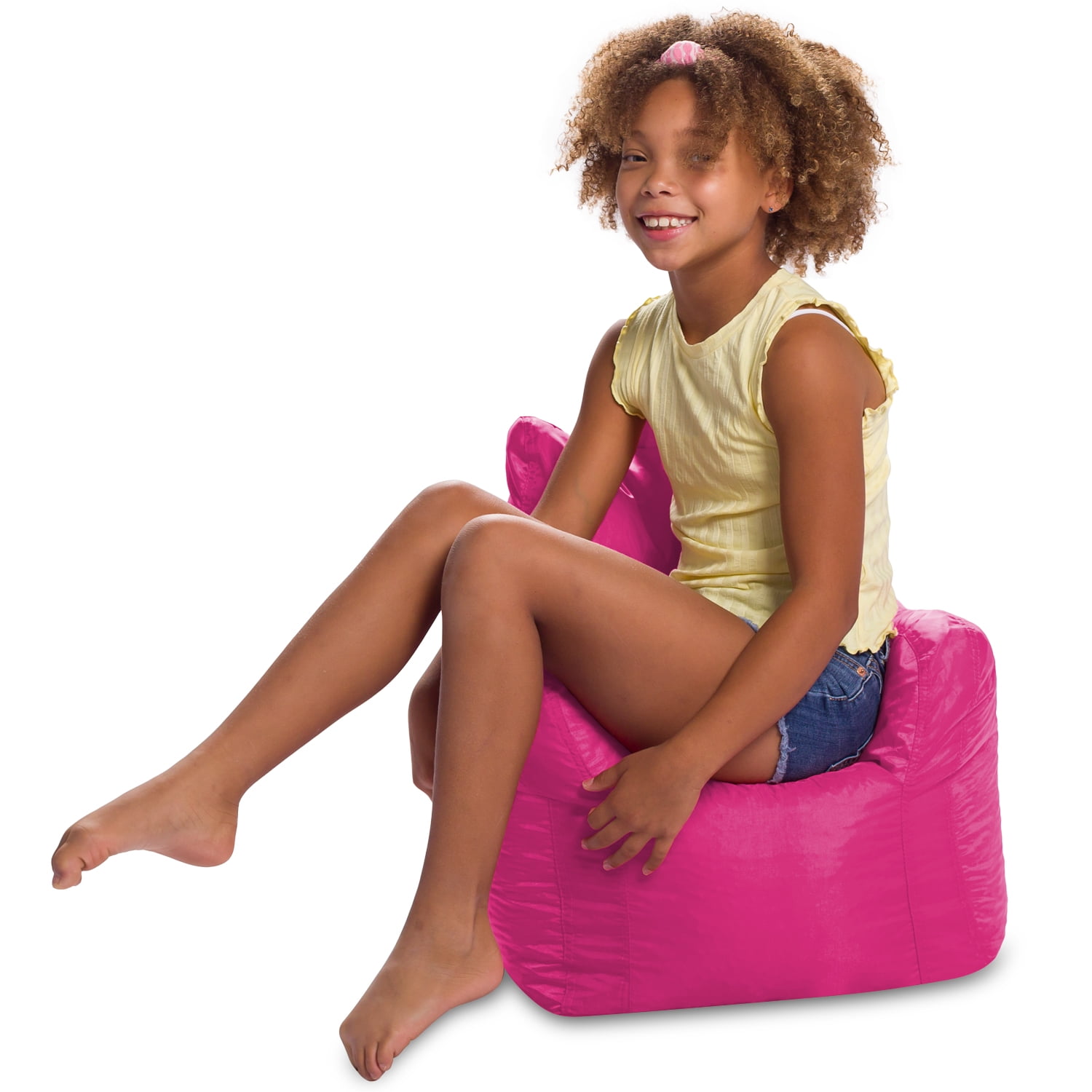 Posh Creations Pasadena Bean Bag Chair, Kids, 1.8 ft, Pink