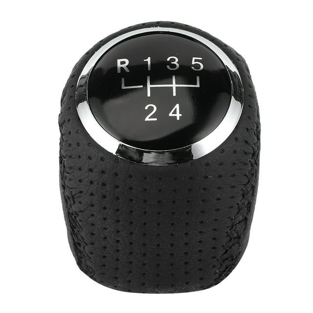 Perilla de palanca de cambios de coche, palanca de balonmano, reemplazo de cuero PU, compatible con Peugeot Boxer, color negro, 5 velocidades Jadeshay A