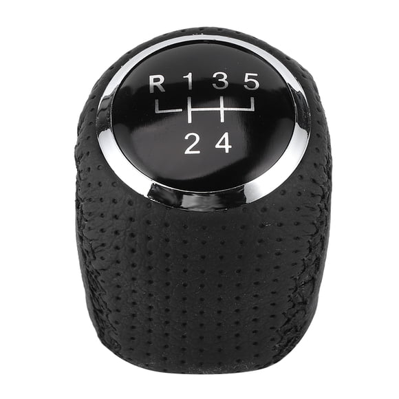 Perilla de palanca de cambios de coche, palanca de balonmano, reemplazo de cuero PU, compatible con Peugeot Boxer, color negro, 5 velocidades Jadeshay A