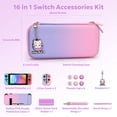 thumbnail image 4 of 16 in 1 Nintendo Switch Case Bundle, Includes Switch Carrying Case, Screen Protector, Adjustable Stand & More-pink&purple, 4 of 10