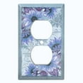 thumbnail image 2 of Metal Light Switch Plate Outlet Cover Blue Floral Leaf Letter Damask FLW061, 2 of 13