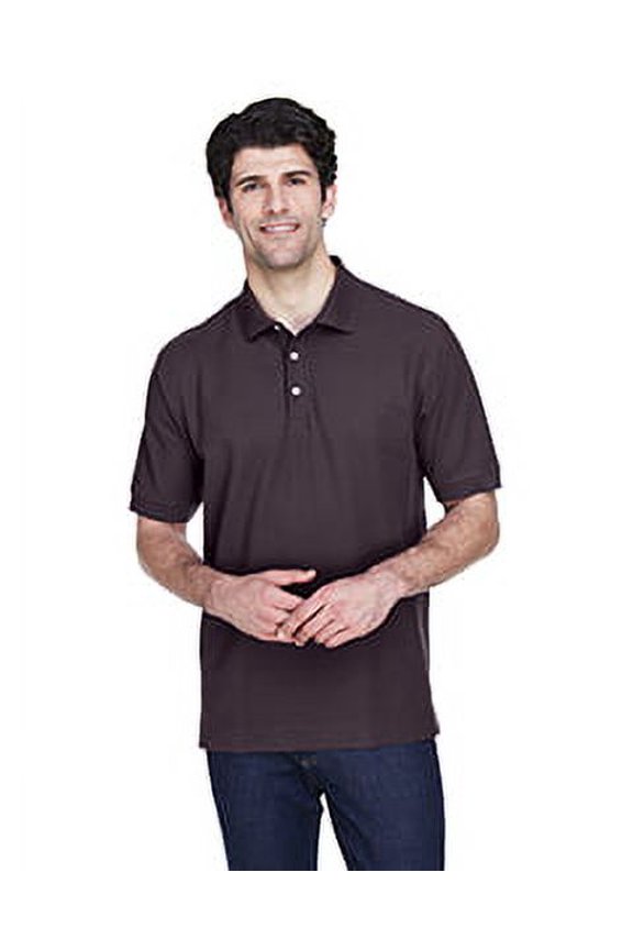 Men's Pima Pique Short-Sleeve Polo - D100 - ESPRESSO Extra Large
