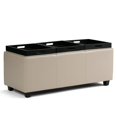 thumbnail image 4 of Atlin Designs Banc de Rangement en Faux Cuir Crème, 4 of 6