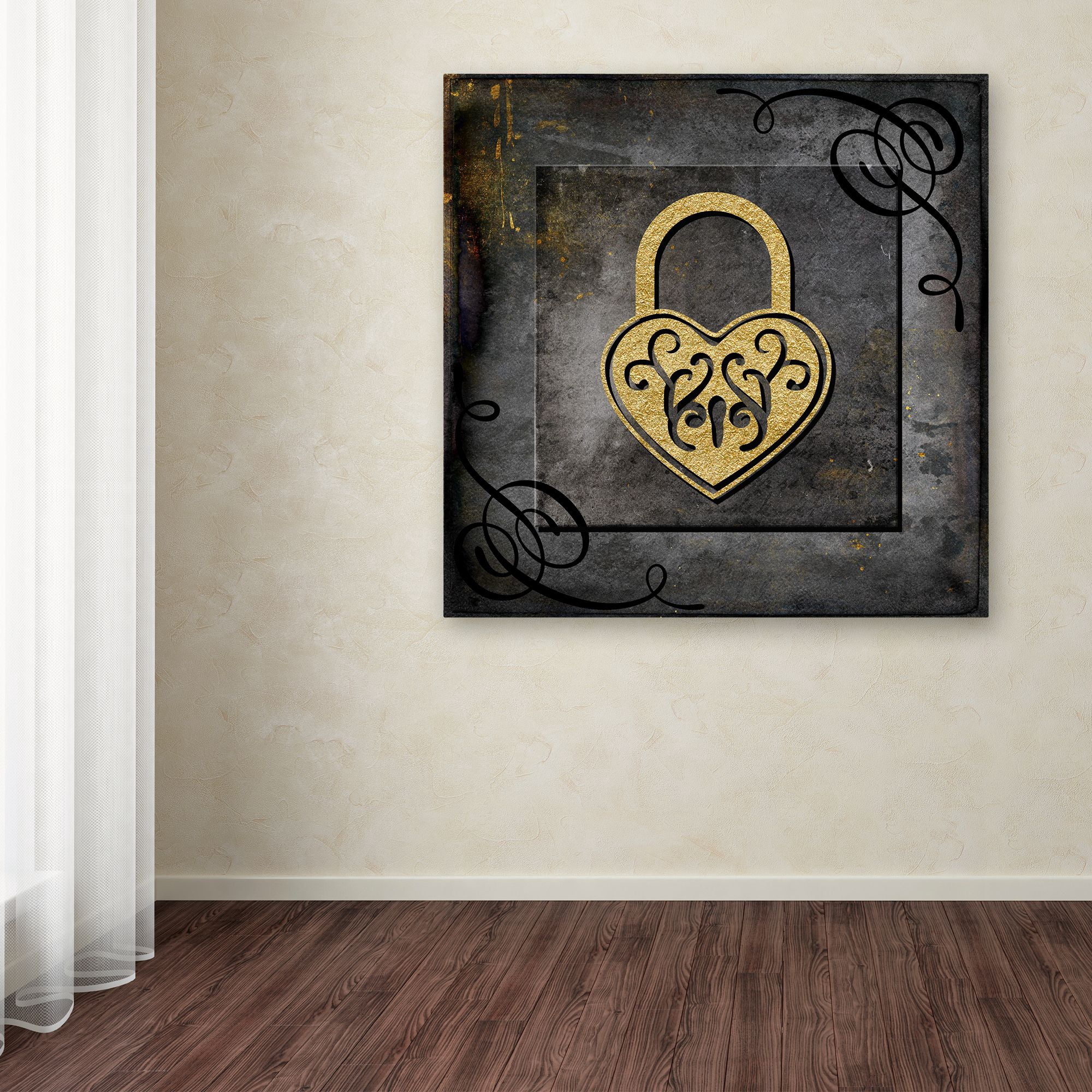 Trademark Fine Art 'Grunge Gold Crown Lock' Canvas Art by LightBoxJournal