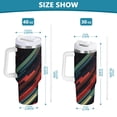 thumbnail image 6 of Yayeee 40oz Stainless Steel Tumbler with Straw and Handle Double-Wall Insulated Travel Water Bottle, Red Abstract Lines, 6 of 8