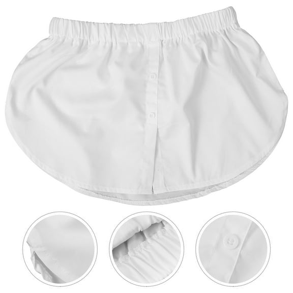 Sparsain Faux Fashion Skirt Extender Mid-Length Bottom Sweep Shirt Skirt for Women