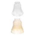 thumbnail image 1 of 2Pcs Frosted Glass Ribbed Bell Shaped Light Shades Chandelier Lamp Pendant, 1 of 8