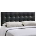 Modway Tufted Faux Leather and Wood Queen Headboard in Black Modern