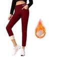 thumbnail image 2 of Warm Leggings for Women Winter Thermal Lined Leggings High Waisted Tummy Control Solid Color with Pocket Comfortable Casual Pants Womens Long Underwear, 2 of 6