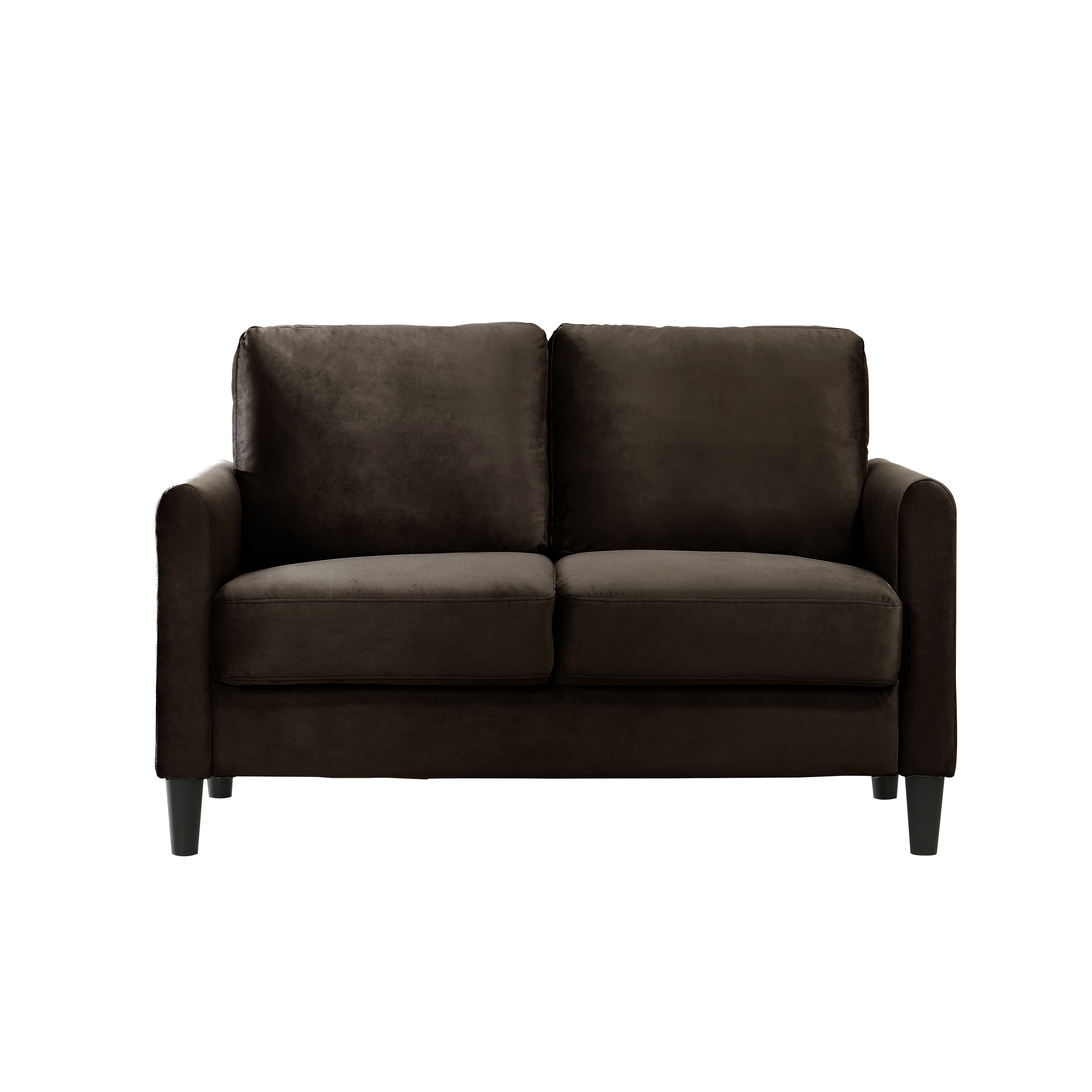 Home Design Airell 2-Piece Living Room Set with Loveseat and Sofa, Soft Velvet Fabric, Modern Upholstered Design, Brown