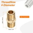 thumbnail image 2 of Uxcell 3pcs Brass Threaded Pipe Fitting G 1/8 NPT Male Nipple Pipe Straight Thread Brass Extension Pipe Fittings Connector, 2 of 6
