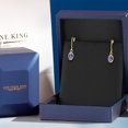 thumbnail image 5 of Gem Stone King 14K Yellow Gold Blue Iolite Dangle Earrings for Women | 1.30 Cttw | Gemstone Birthstone | Oval Checkerboard 7X5MM, 5 of 6