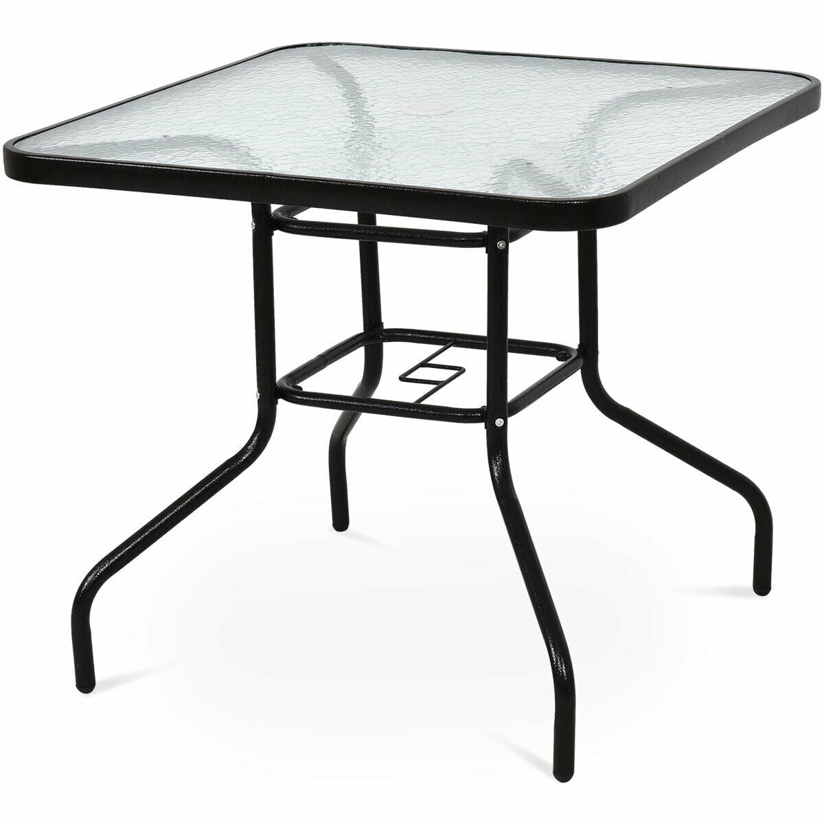 315 Patio Square Glass Top Table Steel Frame Dining Table Patio Furniture Walmart Canada
