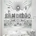 thumbnail image 1 of San Diego Tapestry, City Typography Design with Building Letters Traffic Transportation Roads, Fabric Wall Hanging Decor for Bedroom Living Room Dorm, 5 Sizes, Black and White, by Ambesonne, 1 of 1
