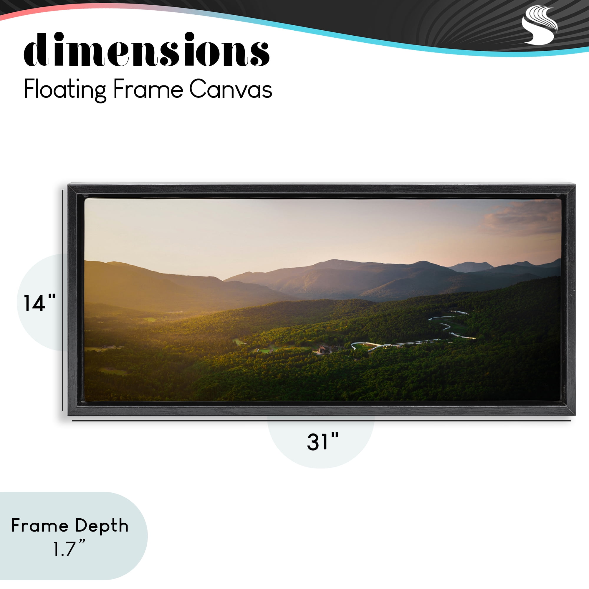Stupell Industries Winding Road Through Forested Mountains Black Framed Floater Canvas Wall Art, design by Jonathan Zaharek