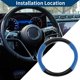 thumbnail image 3 of Funda para volante de cuero artificial PU Unique Bargains ABS Protector de volante de automóvil 14.96" Negro Azul patrón de fibra de carbono 1Pc, 3 of 6