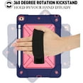 thumbnail image 6 of iPad 10.2 Case,iPad 9th/8th/7th Generation Case 2021/2020/2019,Hybrid Shockproof Rugged Heavy Duty Full-Body Drop Protection Stand Kids Case with Shoulder Strap for iPad 10.2 inch,Blue+Rose, 6 of 7
