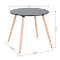 thumbnail image 4 of Topcobe Dining Table, Modern MDF & Metal Kitchen Table for Home Office Furniture, Coffee Table With Round Beech Wood Legs, Black, 4 of 5