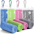 thumbnail image 1 of LOVEVER 4-Pack Large Cooling Towels (40x12 Inches) - Quick-Dry  Fast-Acting Cooling - Soft  Lightweight & Compact for Gym  Travel  Sports  Beach  Spa - Includes Zippered Storage Bag - Non, 1 of 7
