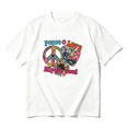 thumbnail image 2 of Women's White "Peace Love Hippie Soul" Graphic T-Shirt, Crew Neck Casual Top, 2 of 7