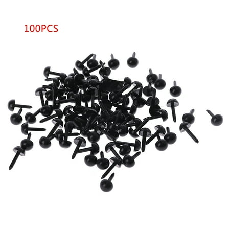 

Whigetiy 100Pcs 3mm/4mm/5mm/6mm DIY Doll Puppet Plastic Black Pin Safety Eyes For Handmad