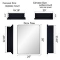 thumbnail image 3 of Idyllor Black Bathroom Mirror Medicine Cabinet with Round Corner Framed Door 20 x 26 inch, Recessed or Surface Mount, with Adjustable Glass shelves, 3 of 6