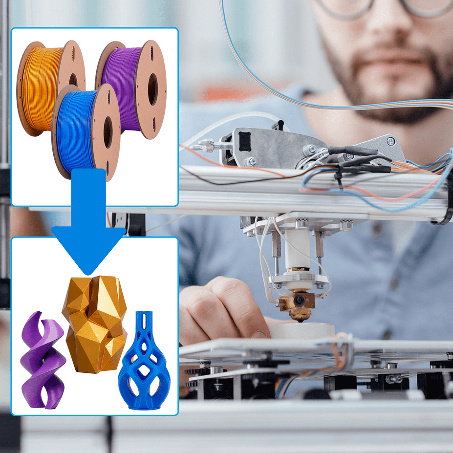 3D Printing PETG Filament 1.75mm, Rapid PETG Filament, 3D Printer Filament No-Tangling, Dimensional Accuracy +/- 0.02mm 1kg for 3D Printing (6Pcs C, 26ft L)
