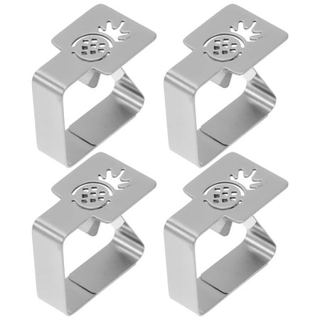 

4Pcs Stainless Steel Tablecloth Clamps Adjustable Table Linen Clamps (Silver)