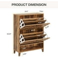 thumbnail image 4 of Narrow Shoe Cabinet with 2 Flip Drawers & Open Storage Shelf, Freestanding Wood Shoe Rack Organizer for Entryway, 4 of 6