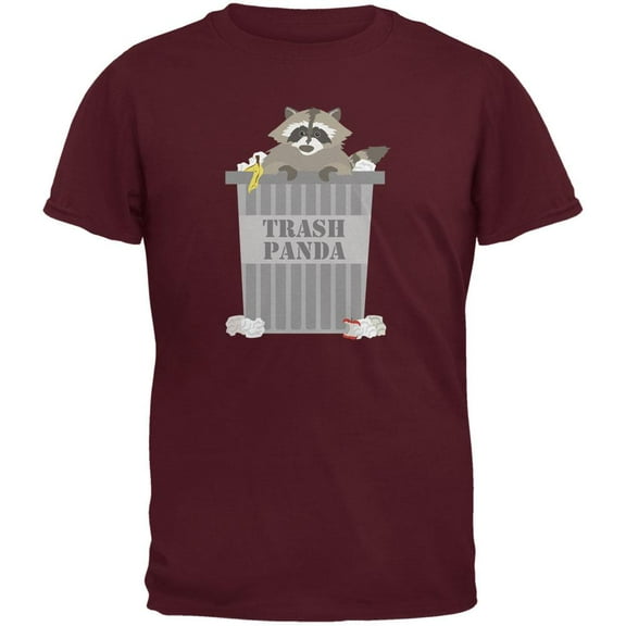 Trash Panda Raccoon Maroon Adult T-Shirt - 2X-Large