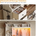 thumbnail image 4 of VANACC Farmhouse Hall Tree with Bench and Shoe Cabinet, LED Entryway Organizer, Rustic White, 4 of 9