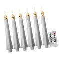 thumbnail image 4 of Velas cónicas sin llama, velas LED decorativas para ventanas, candelabros LED de 27 cm (10,63 pulgadas) con 6 piezas, 4 of 9