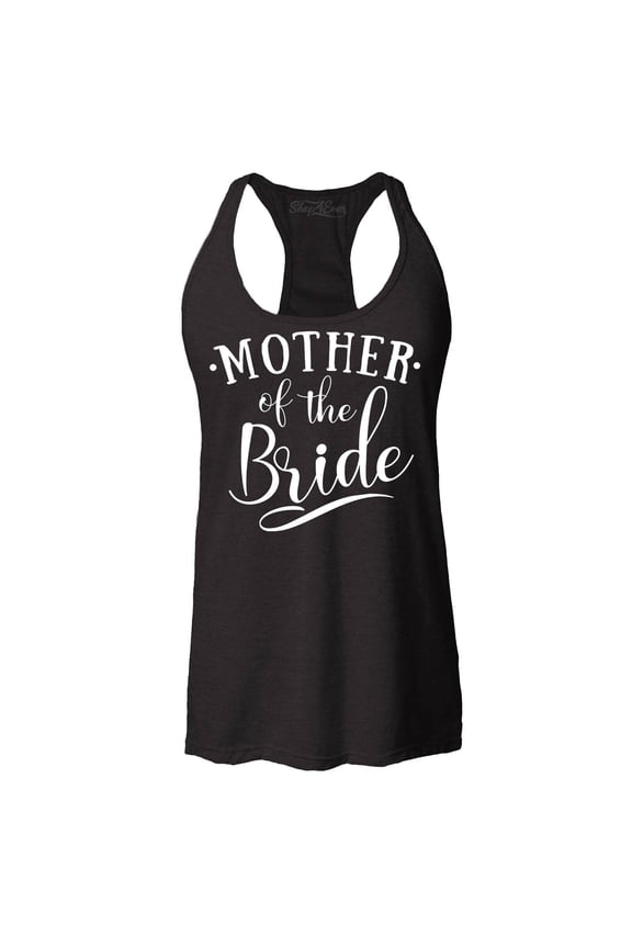 Women's Mother of the Bride Wedding Racerback Tank Top Medium Black
