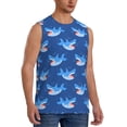 thumbnail image 2 of Fotbe Men's Party Shark Cute Print Men's Sleeveless Muscle Tank Tops Casual T-Shirts for Gym Workout Beach-Large, 2 of 8