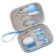 thumbnail image 1 of 8 Pcs Baby Healthcare Grooming Kit Small Portable Baby Nursery Care Kit Thermometer Nail Tool Kit Blue, 1 of 4