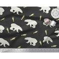 thumbnail image 3 of Soimoi Black Cotton Duck Fabric Falling Star & Polar Bear Animal Print Fabric by the Yard 42 Inch Wide, 3 of 3