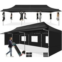 SANOPY 10x30 FT Pop Up Canopy Tent with Awning,Heavy Duty Canopy UPF 50  All Season Wind Waterproof Commercial Outdoor Street Vendors Party Tents for Parties Canopy with Roller Bag