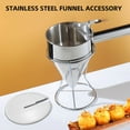 thumbnail image 2 of Stainless Steel Octopus Balls Maker Funnel Lid Pancake Cooking Tool Cover Pancake Funnel Lid Dough Dispenser Topper for Baking Cooking, 2 of 9
