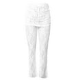 thumbnail image 5 of HNMKIU Womens Casual High Waist Loose Fit Straight Leg with Lace and Cut Out for Party and Daily Trousers for Women White_001,L, 5 of 5