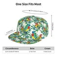 thumbnail image 2 of Adjustable Baseball Cap, Colorful Cute Parrot Palm Leaves Flat Bill Trucker Flat Brim Hats Dad Hat for Men Women - Snapback Hat Adjustable Size, 2 of 7